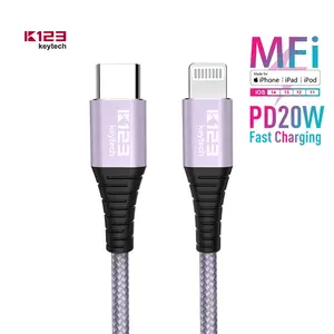 6ft 원래 도매 USB 충전 케이블 충전기 아이폰 X 8 8 플러스 7 플러스 6s 코드 와이어 유형 C MFi 인증 USB 케이블