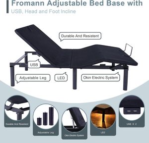 <span class=keywords><strong>Cama</strong></span> Eléctrica para Videojuegos con Control Remoto Inalámbrico, Puertos USB, Diseño que se Adapta a la Pared, Plegable, Inteligente, Tamaño Queen, Marco de <span class=keywords><strong>Cama</strong></span> Ajustable con Masaje - Product Image 5