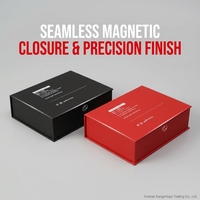 Kotak Hadiah Magnetik Kraft Hitam Matte Mewah Ramah Lingkungan Logo Kustom Premium 1200gsm Kardus Kaku Kotak Lipat Magnetik