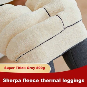 <span class=keywords><strong>Leggings</strong></span> Invernali da Donna a Vita Alta 400g/600g/800g in Pile Lavorato a Maglia con Cuciture, Calze Collant Nere Calde in <span class=keywords><strong>Velluto</strong></span> con Logo in Vita - Product Image 2