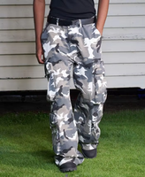 Pantalon Cargo Homme Personnalisé, Long, en Sergé de Coton Imprimé, Ample, à Jambes Larges, Style Charpentier, Utilitaire, Tactique, Camouflage