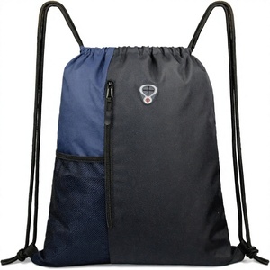 Zaino Leggero con Coulisse, Borsa Sportiva da Palestra Unisex Grande con 2 Tasche con Cerniera, Tasche <span class=keywords><strong>a</strong></span> Rete per Bottiglia d'Acqua, Tracolla - Product Image 1