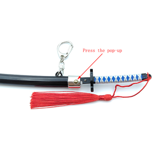 Portachiavi Anime Katana con spada in metallo Mini alla moda personalizzato per cacciatrice di demoni Kamado Tanjiro include Logo personalizzato - Product Image 4