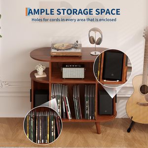 Meuble tourne-<span class=keywords><strong>disque</strong></span> moderne du milieu du siècle <span class=keywords><strong>de</strong></span> 35 pouces avec étagère <span class=keywords><strong>de</strong></span> présentation, station <span class=keywords><strong>de</strong></span> charge et arche pour salon, par Ganzhou Chenjin Furniture Co., L - Product Image 5