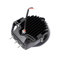 Phare de travail LED rond noir ADT de 7 pouces, 32 LED, 128 W, pour 4x4, tout-terrain, SUV, camion