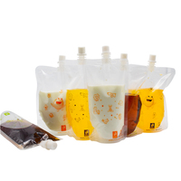 Sacs à bec transparents en plastique, 50 pièces, brassage à froid, café yaourt, emballage de liquide, pochette support avec bec