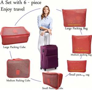 Juego de 6 Bolsas de Almacenamiento para Viaje, Organizador de Equipaje, Bolsas de Compresión, Paquetes Multifuncionales para Clasificar Ropa - Product Image 5