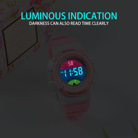 Montre numérique multifonction pour enfants Mingrui, en plastique rose, mignonne, vente en gros