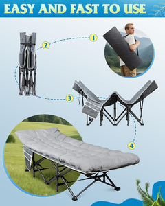 Cama Plegable Portátil para Acampar con Colchón y Bolsa <span class=keywords><strong>de</strong></span> Almacenamiento para Viajes al Aire Libre, Playa, Parque, Senderismo y Siesta en la Oficina - Product Image 3