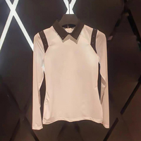 Nouveau T-shirt sportif respirant à manches longues pour femme avec fermeture éclair au dos pour usage décontracté/sportif, anti-déchirure