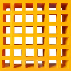 1220x3660mm Square mesh 38*38*38mm covered trench frp grid molded grating for sale