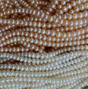 ใหม่เพาะเลี้ยงปุ่มลูกปัดมุกสำหรับเครื่องประดับทำแบนรอบมุก6.5-7มิลลิเมตรลูกปัด DIY 14.17นิ้ว <span class=keywords><strong>Strand</strong></span> 891570 - Product Image 5