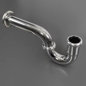 Siphon en P rond sanitaire en acier inoxydable 1-1/2 pour lavabo, durable et facile à assembler, 32mm 38mm - Product Image 3