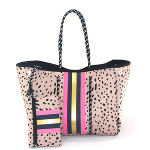 Sacs à main pour femmes personnalisés avec logo d'entreprise, deux ouvertures, imperméables, grande capacité, sacs à bandoulière portables en néoprène perforé, sac de plage - Product Image 5