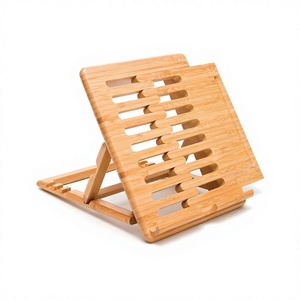 Soporte Ajustable para iPad y Libros de Bambú Antideslizante ECO GO, con Opción de Logotipo Personalizado para Oficina y Sala de Estar - Product Image 1