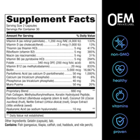 Complément alimentaire pour la croissance des cheveux, marque propre d'OEM, avancé, deux-en-un, capsules d'hormones biologiques avec biotine pour adultes