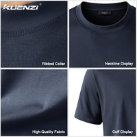 Kuenzi T-shirt décontracté en coton mercerisé 200 fils, tricoté uni, sensation fraîche, lavable en machine, coupe classique, manches courtes, anti-boulochage