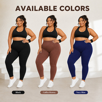 Leggings de yoga taille haute côtelés sans couture extensibles pour femme, effet ventre plat, grandes tailles, pour l'entraînement et la gym
