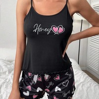 Ensemble de détente pour femmes en gros – Pyjama style européen et américain pour femmes, ensemble débardeur à manches courtes et short à taille élastique