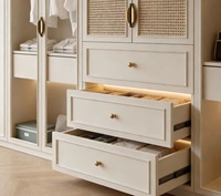 Armoire Walk-in de Luxe Contemporaine en Bois Massif Préassemblée avec Vitrine pour Chambres et Villas – Meilleures Ventes