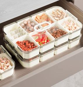 Nouveau lot de 24 boîtes de rangement hermétiques en plastique PP injecté, à 4-8 compartiments, pour épices et aliments, idéales pour le réfrigérateur - Product Image 2