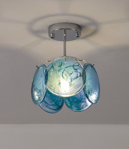 Hoge CRI E14 <span class=keywords><strong>LED</strong></span> Plafondlamp Groen Roze Inkt- en Waspatronen Glas met Gepolijst IJzer 3000K/6000K 2CCT 580LM voor <span class=keywords><strong>5</strong></span>-8m² Ruimte - Product Image 2