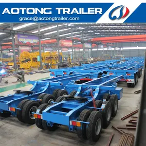 40ft 20ft Container Chassis Semi Trailer 20ft 40ft B Double Combinations Container Chassis Trailer Combo Tractor Superlink Semi Trailer Interlink Container Trailer