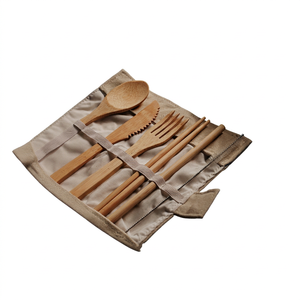 Eco2go Bamboo Country Design Cutlery <b>Set</b> with Travel Box/Bag and Laser Engraving for Presents - Product Image 1