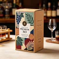 Boîte cadeau personnalisée haut de gamme imprimée offset pour Veritas Brandy vieilli, expédition rapide en 72h, emballage anti-écrasement en carton pour bouteille de spiritueux ou de vin