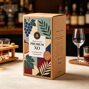 Boîte cadeau personnalisée haut de gamme imprimée offset pour Veritas Brandy vieilli, expédition rapide en 72h, emballage anti-écrasement en carton pour bouteille de spiritueux ou de vin - Product Image 1