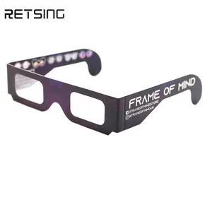 Óculos de papel de profundidade croma 3d imagens, logotipo personalizado 3d óculos para vídeos