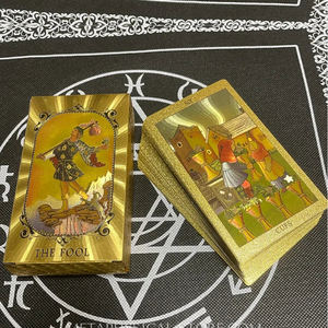 Jeu de tarot spirituel doré, édition espagnole, cartes dorées de luxe pour la divination - Product Image 3