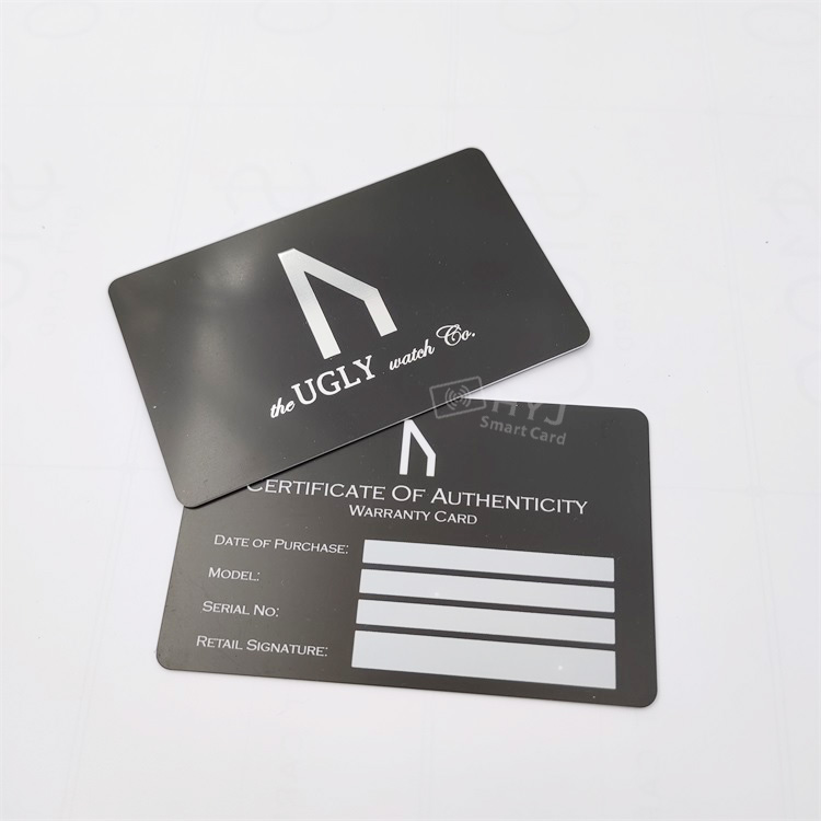 fast printing customizable logo standard glossy plastic warranty card watch certificate card