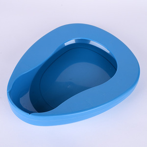 Bassin de lit en plastique pour personnes âgées et malades, pour collecter l'urine, unisexe, bleu foncé et blanc - Product Image 1