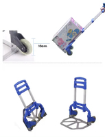 Chariot de manutention pliable en aluminium léger pour bagages et courses, chariot de transport personnalisé en usine avec 2 roues en PVC