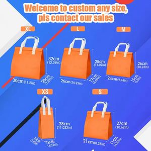 Customized Logo Disposable Aluminum Foil Non Woven Food Delivery Thermal Insulated Takeaway Cooler Bag With Handle - Product Image 3