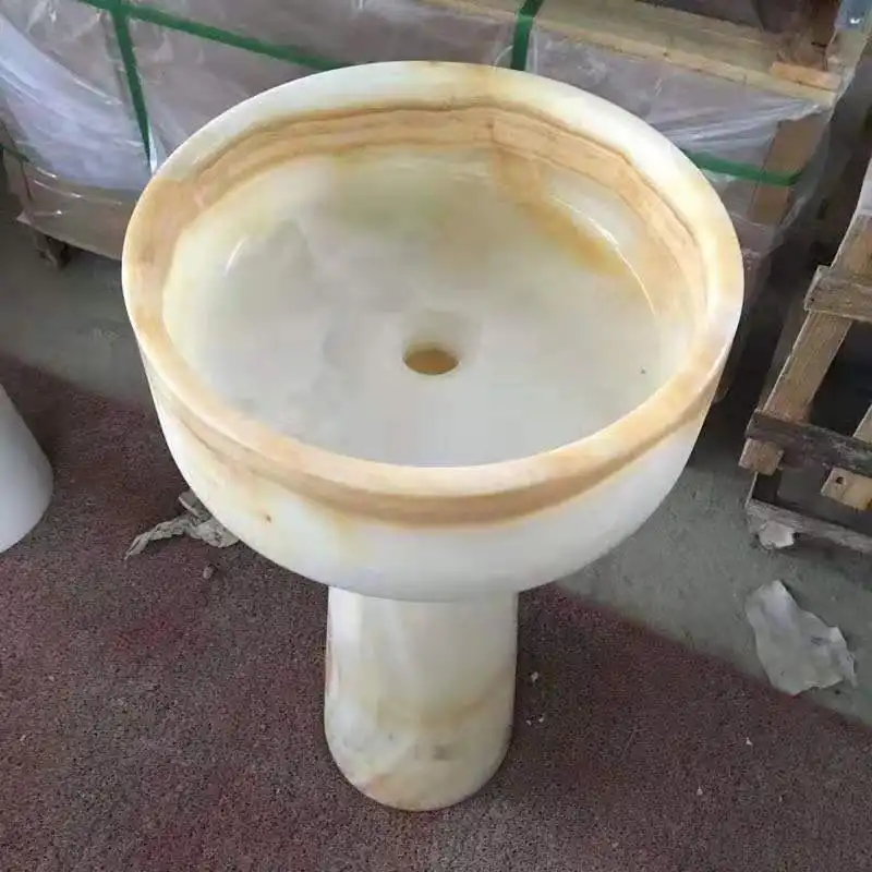 Lavabo de baño de diseño moderno, lavabo de mármol natural