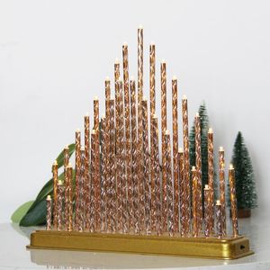 ไฟคริสต์มาสแบบ LED รูปทรงสะพาน 33 หลอด แสงวอร์มไวท์ วัสดุอะลูมิเนียมสีทอง สำหรับตกแต่งบ้าน สินค้าขายดี - Product Image 2