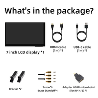 XLW 7 inç HDM 1024*600 IPS LCD kapasitif dokunmatik ekran ahududu Pi için 3 4 5
