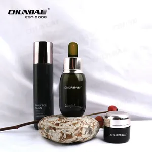 Wholesale 30ml 50ml Skin Care Package Good Quality Luxury Empty Glass Black Cosmetic Packaging Dropper Bottle And Cream Jars