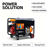 Mini moteur silencieux 5,5 kW monocylindre quatre temps refroidi par air, démarrage électrique 12 V CC, 50 Hz pour usage industriel/commercial/résidentiel