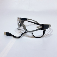 Inspecteurs de lentilles PC transparentes antichocs Lunettes de protection Lunettes de sécurité LED éclairées rechargeables USB intégrées