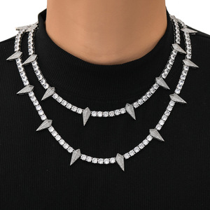 Collar de Cadena Tenis con Moissanita Negra de 5mm, Joyería Fina de Plata Esterlina 925, Collar <span class=keywords><strong>Wakanda</strong></span> con Diamantes VVS para Hombre, Gran Venta - Product Image 6