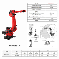Robot Industri BORUNTE 3511A Panjang Lengan 3500mm Kapasitas Beban 110KG IP54 Akurasi Posisi Berulang 0.2MM Motor Mesin