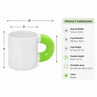 Mug à café en céramique blanc de 330 ml, écologique, vierge pour sublimation, avec logo personnalisé, revêtement pour presse à chaud, promotion par sublimation
