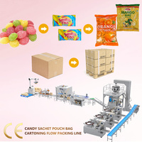 Ligne de machines d'emballage automatique pour sachets, bonbons à la noix de coco, bonbons durs au lait, sachets, boîtes, cartons