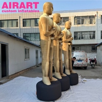 Modèle de trophée Oscar gonflable géant de 2,8 m pour fête sur le thème du cinéma et accessoire de scène