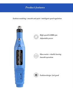 Kit de Taladro Eléctrico Portátil para Uñas Acrílicas, Velocidad Controlable, 5 Cabezales, Carga USB, Profesional, para Manicura y Pedicura, Uso en Casa o Salón - Product Image 4