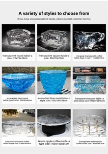 Mesa de Resina de Cristal con Diseño de Piedra Natural para Decoración del Hogar, Luminosa, de Lujo, Personalizable, Mueble de Interior - Product Image 2
