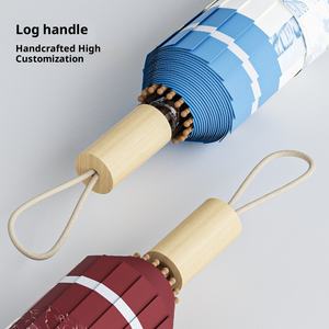 Sunday Paraguas Plegable Manual Clásico Vintage Reforzado de 16 Varillas, Resistente al Viento, con Mango de Madera, 95 cm Abierto - Product Image 3